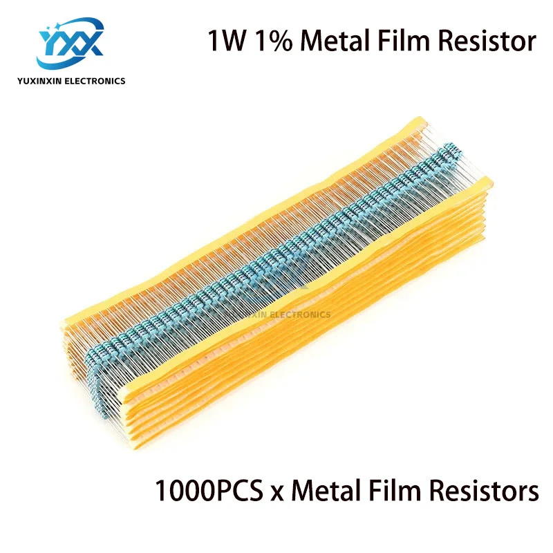 

1000pcs 1W Metal film resistor 1% 0.1R-10M 10R 22R 47R 100R 330R 1K 4.7K 10K 22K 47K 100K 330K 470K 1 2 10 22 47 100 330 1M ohm
