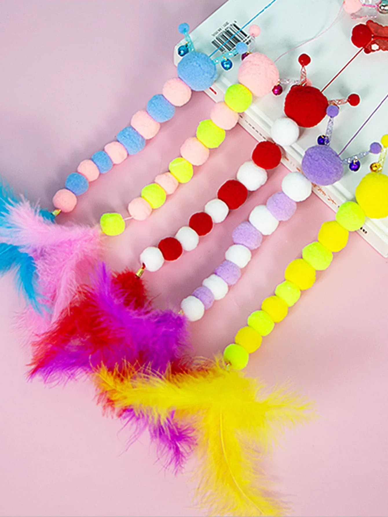 1st-Schaalbare Rups, Nepveren, Kat Teaser Stick, Willekeurige Kleur