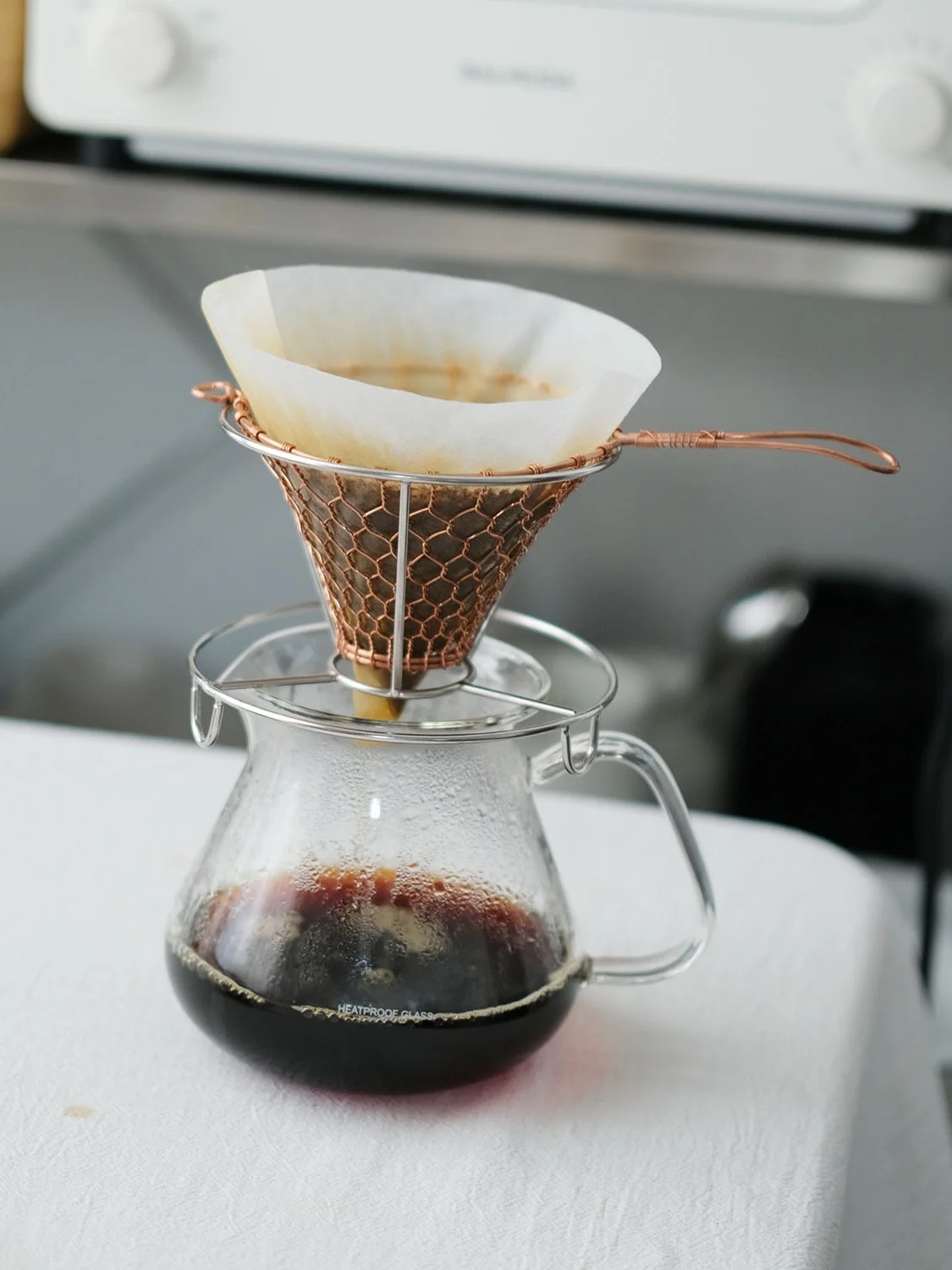 

Handwoven 304 Stainless Steel Coffee Filter Copper Wire Handbrew Filter Cup Enamel Rain Flower Stone Coffee Brewing Tools