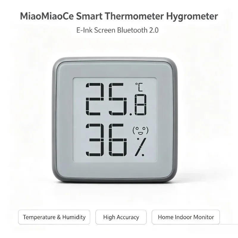 MMC E‑Ink Screen BT2.0 Smart Bluetooth Thermometer Hygrometer Works High Precision Temperature Humidity Monitor Home Gadget C401