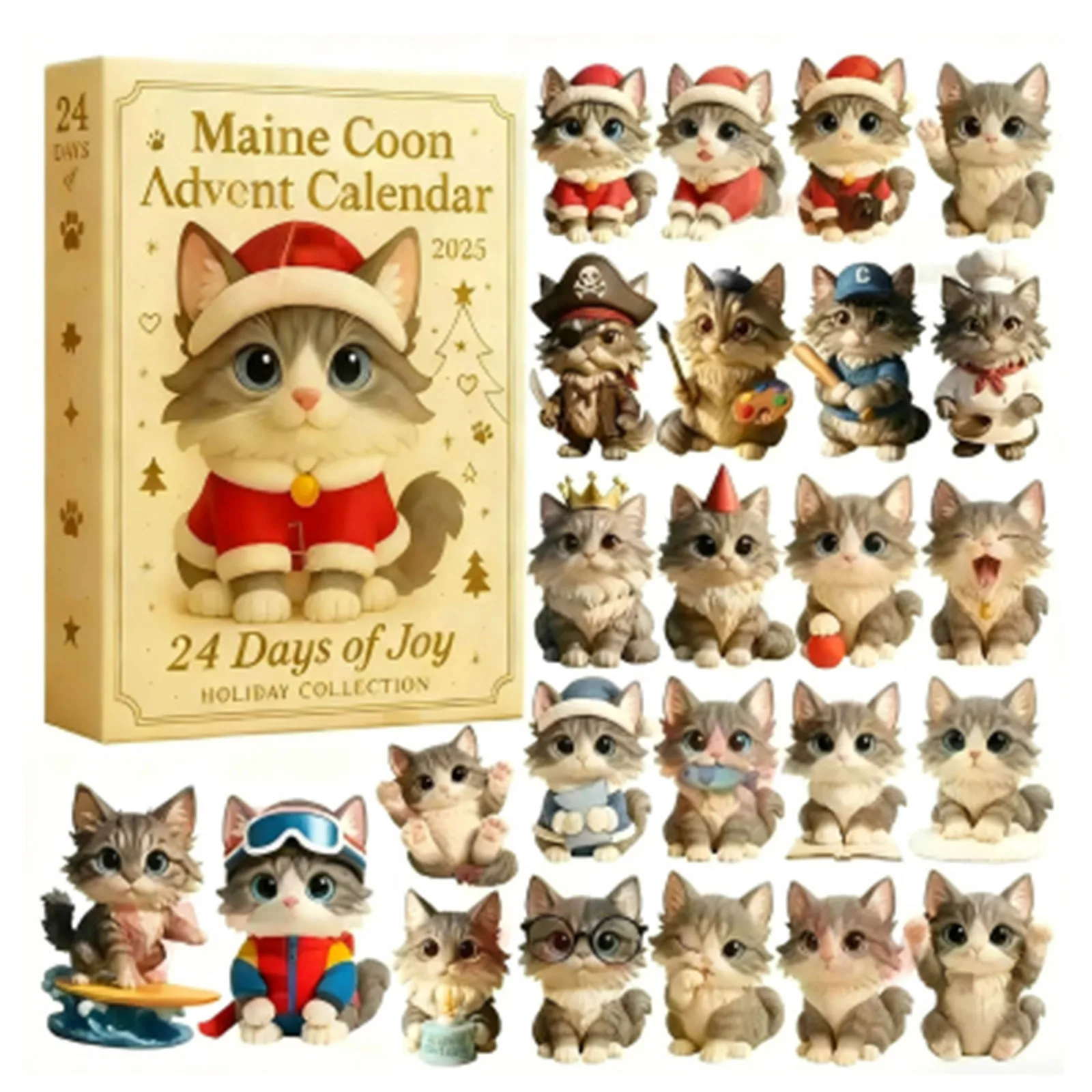 ปฏิทินนับถอยหลังวันคริสต์มาส 25 วัน รูปแบบการ์ตูน พร้อมจี้นับถอยหลังวันคริสต์มาส ประกอบด้วยนาฬิกาทราย 24 ชิ้น สำหรับเด็ก