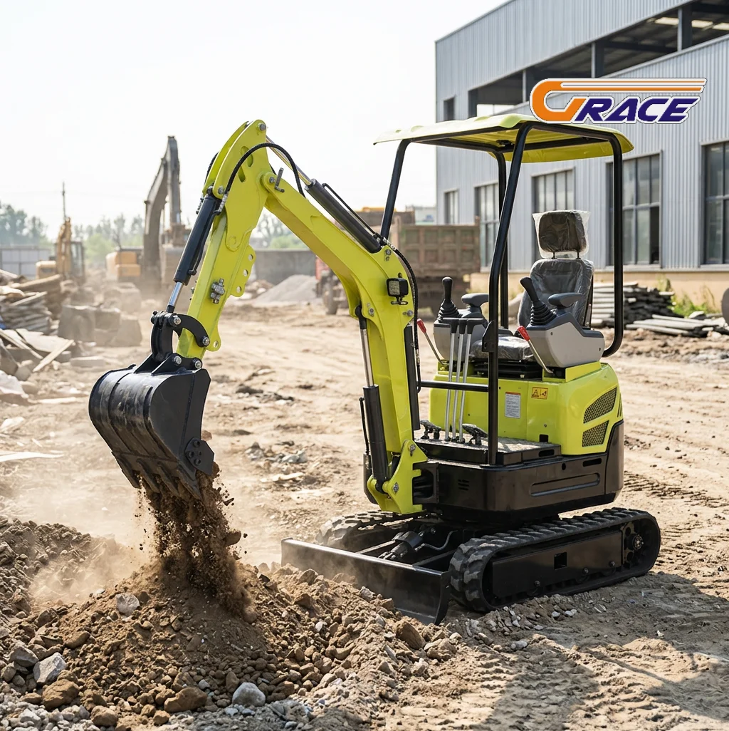 Customize Mini Excavator 0.8ton 1ton 1.5ton Small Compact Digger with Bucket Hammer Ripper
