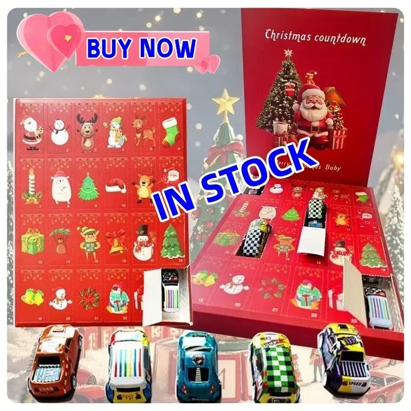 

New 24 Days Christmas Countdown Calendar Car Toys Kids Car Advent Calendar Digital Racing Vehicles Toys Xmas Christmas Gift Box