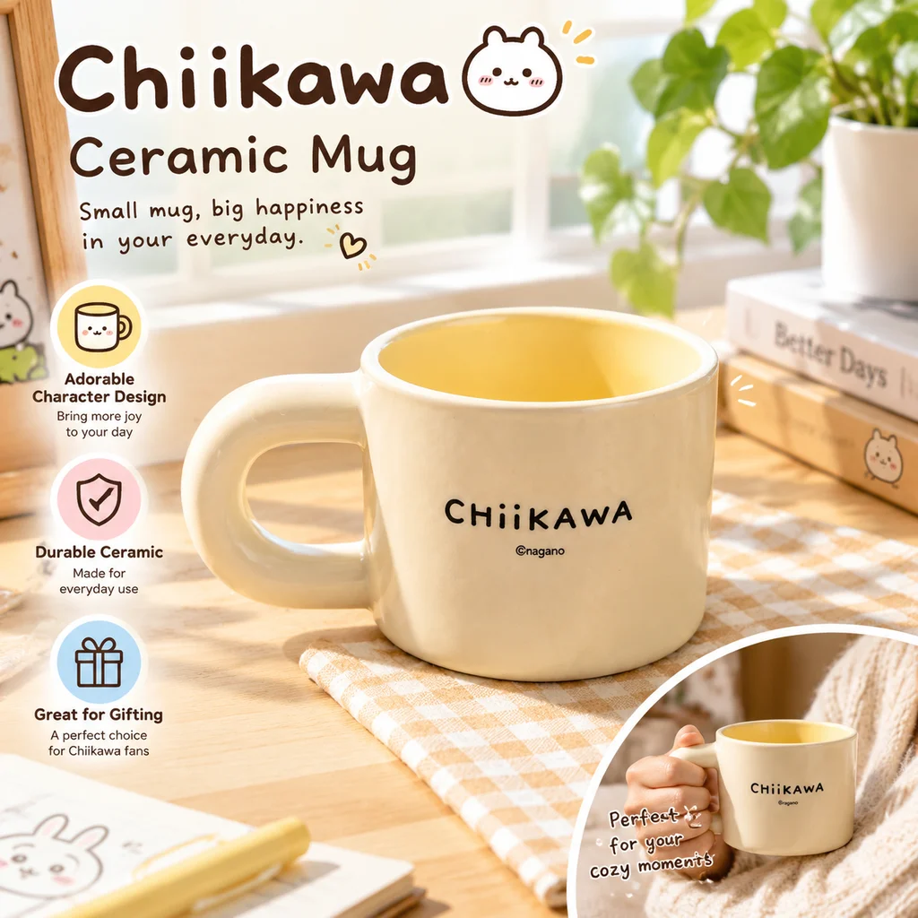 Cute Cartoon Kawaii Anime Chiikawa Same Style Hachiware Usagi Ceramic Coffee Milk Mug Cup Drinkware Home Kitchen Gift For Fans