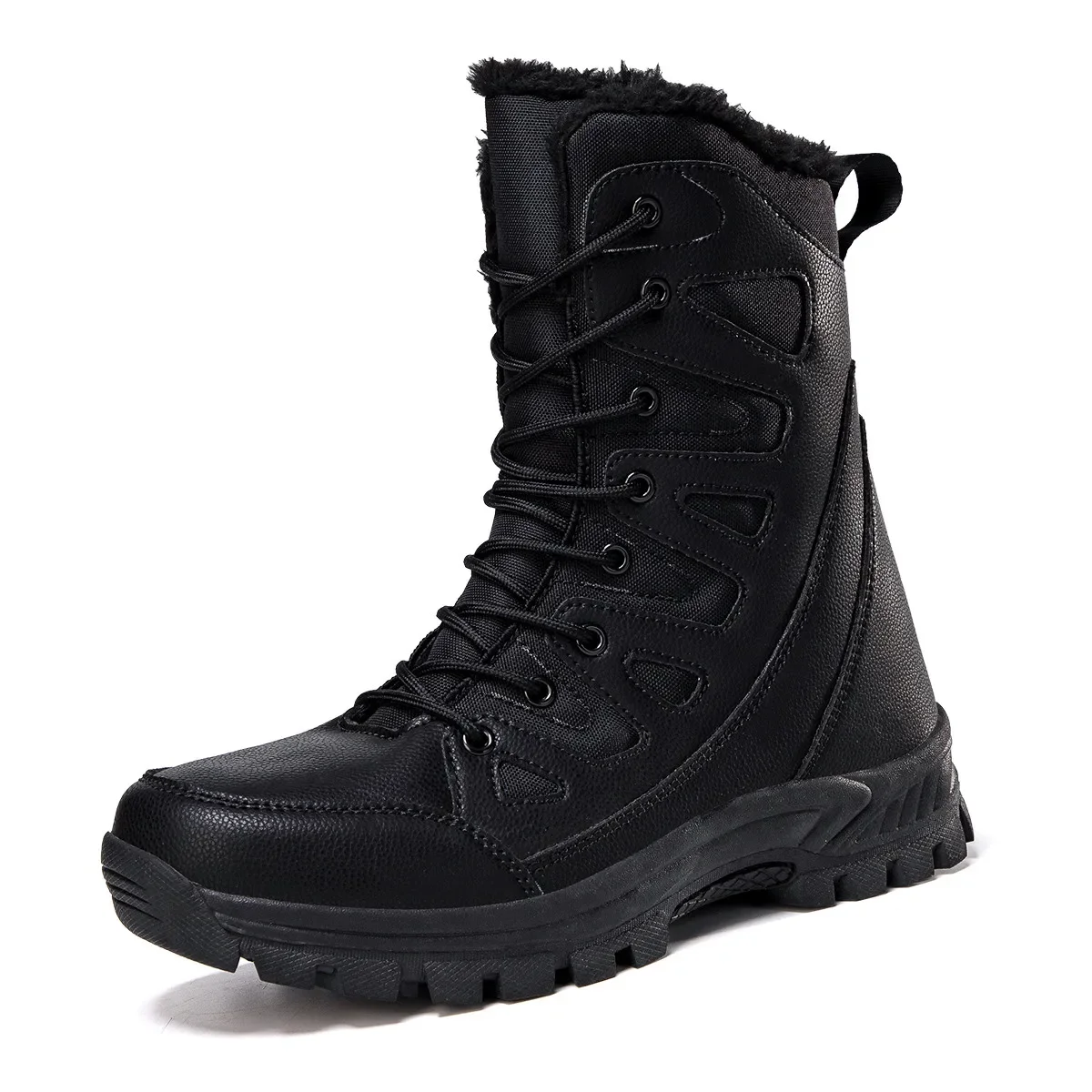 

Men Winter Snow Boots Super Warm Men Hiking Boots High Quality Waterproof Leather High Top Big Size Men's Boots Outdoor Sneakers