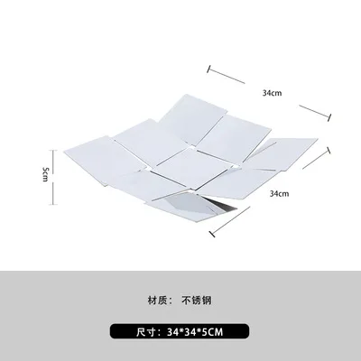 Simple modern light luxury creative stainless steel fruit plate ornament, decorative coffee table storage plate alloy