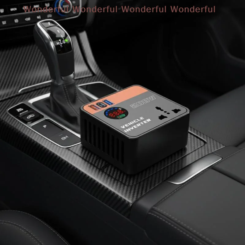 200W Car Power Inverter 12V 24V to 220V with LED Display Portable Converter for Laptop Phone Charging Road Trip