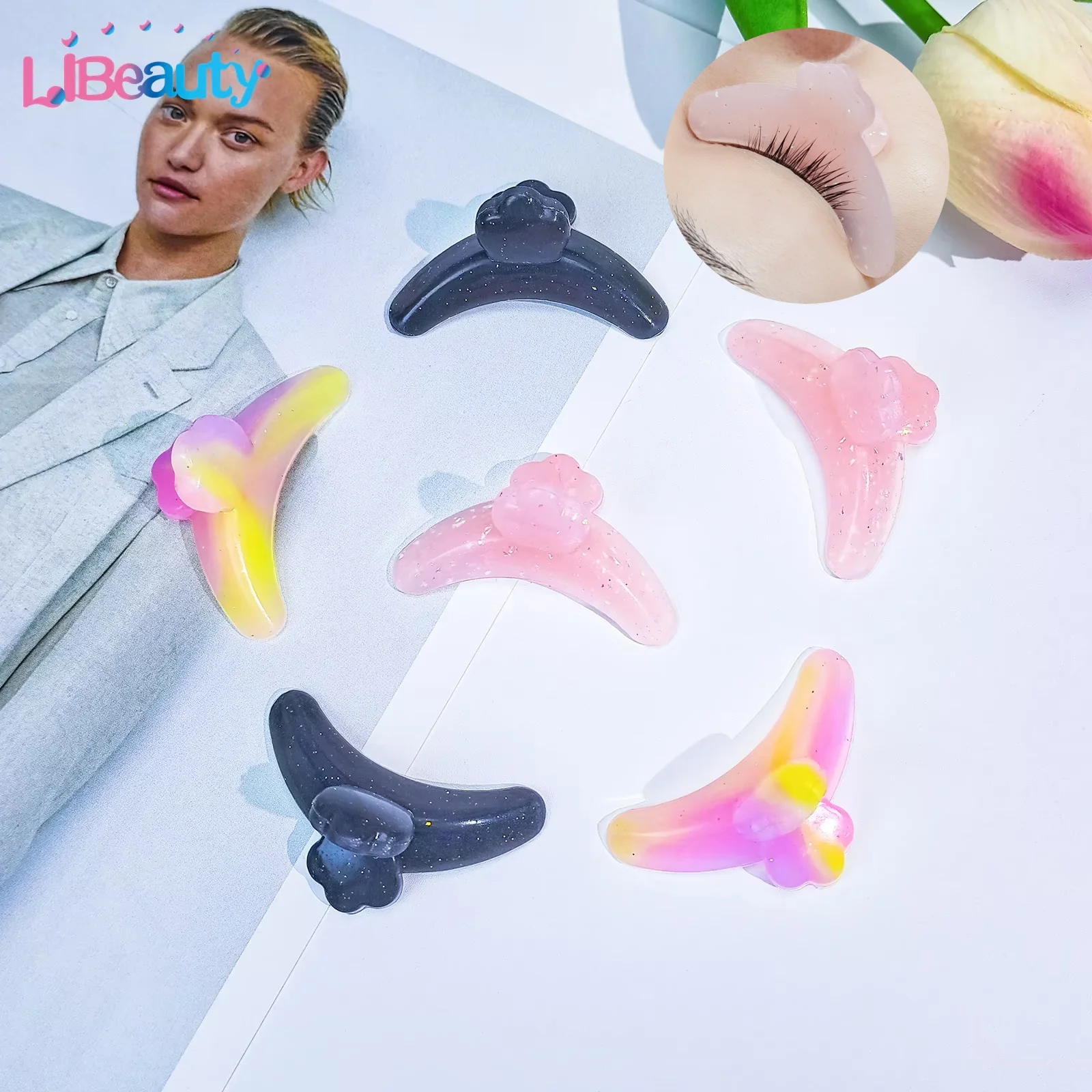 

Wholesale 2 Sets New Silicone Anti-fall Off Eyelash Pads Anti-Slip Lash Lift Shields Reusable Eyelash Revise Pads Lash Lift Tool