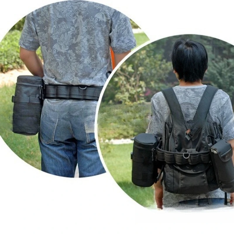 Cylindrical Camera Lens Bag Thick Water Resistant Telephoto Lens Pouch Adaptable 150-600 70-200 24-105