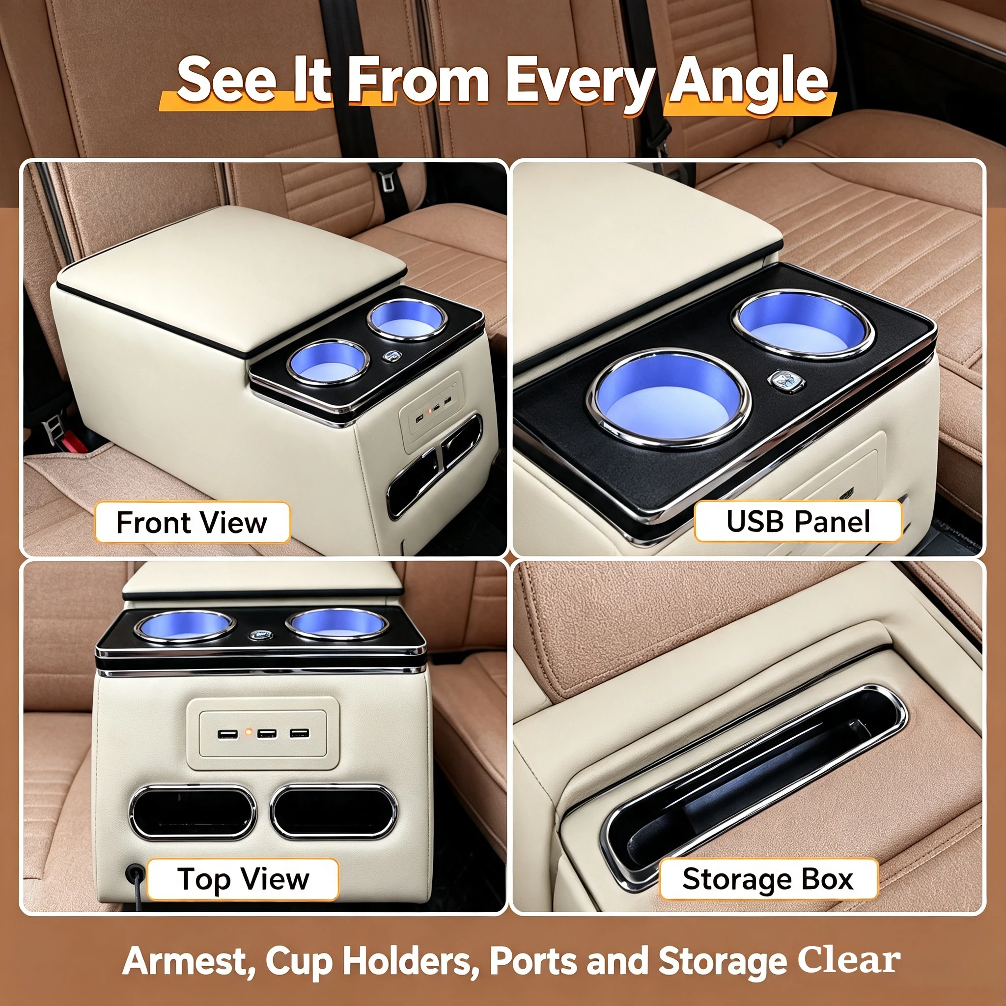 Car rear armrest ******iversal portable rear seat central storage box modified car armrest box interior