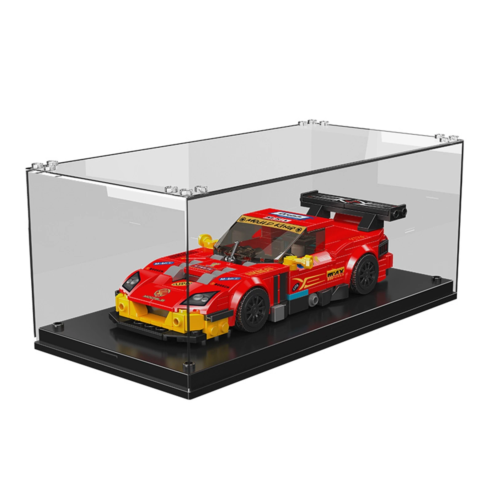 Blocs de construction de modèles de voiture de la série célèbre, avec vitrine, véhicule de course pour garçons, briques MOC à collectionner assemblées, jouets cadeaux, 27046