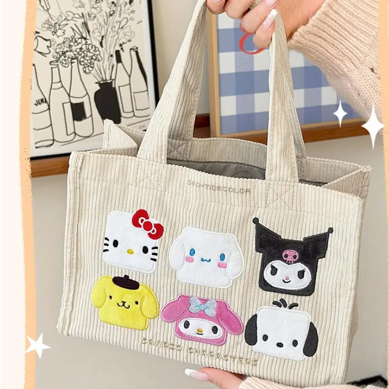 

Cute Sanrios Kuromi My Melody Cinnamoroll Handbag Shopping Bag Good-Looking Lunch Box Bag Cartoon Fashion Festival Gift
