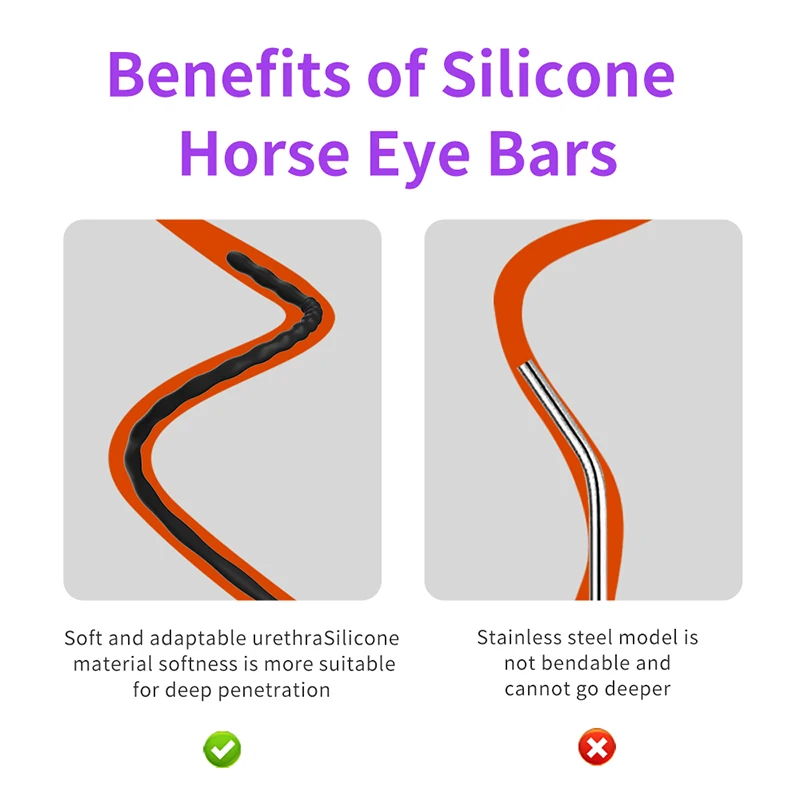 جوفاء سيليكون لعبة استثارة القضيب الحصان العين تحفيز الإحليل السبر قضيب Bdsm الكبار لعبة الجنس للرجال مثلي الجنس الفولاذ إدراج #5