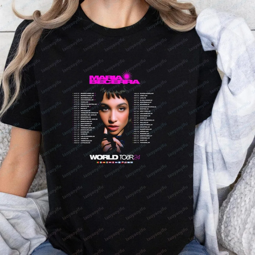 Maria Becerra - Printed Top - Gender-neutral Trendy Short-sleeved T-shirt Suitable for Both Men and Women - Large Size