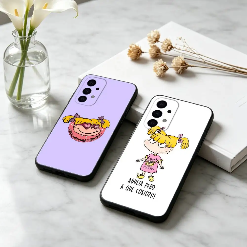 R-Rugrat C-Chuckie Angelica phone Case For Samsung S25,24,21,22,23,30,Ultra,20,Plus,Fe,Lite,Note Soft Black Cover