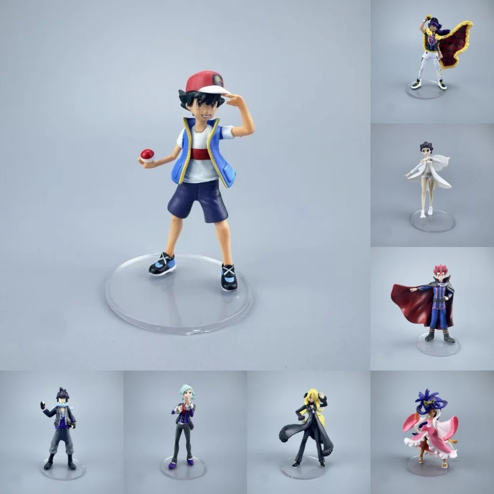 

Anime Pokemon Ash Ketchum Cynthia Lance Iris Steven Stone PVC Action Figure Collectible Model Doll Toy 10CM