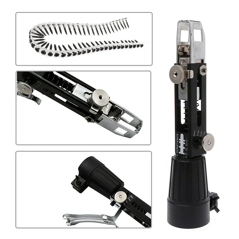 Automatic Screw Chain Nail Gun Adapter For Electric Drill Woodworking Tool Cordless Power Drill Attachment Set