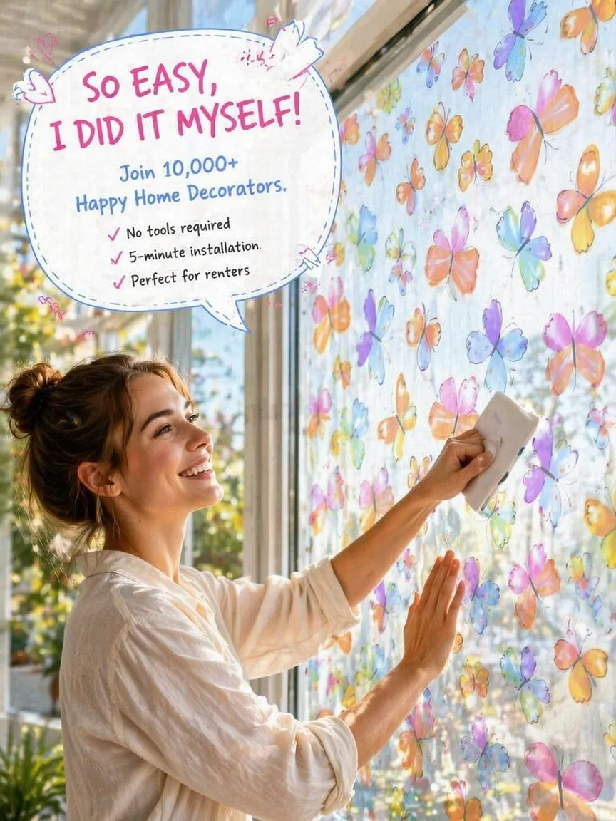 Frosted Privacy Window Film Static Cling No Glue Translucent Removable for Home Office Bathroom Glass