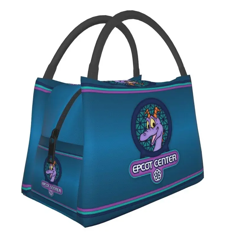 Custom Epcot Center Figment Badge Lunch Bag Men Women Cooler Thermal Insulated Lunch Boxes for Office Travel