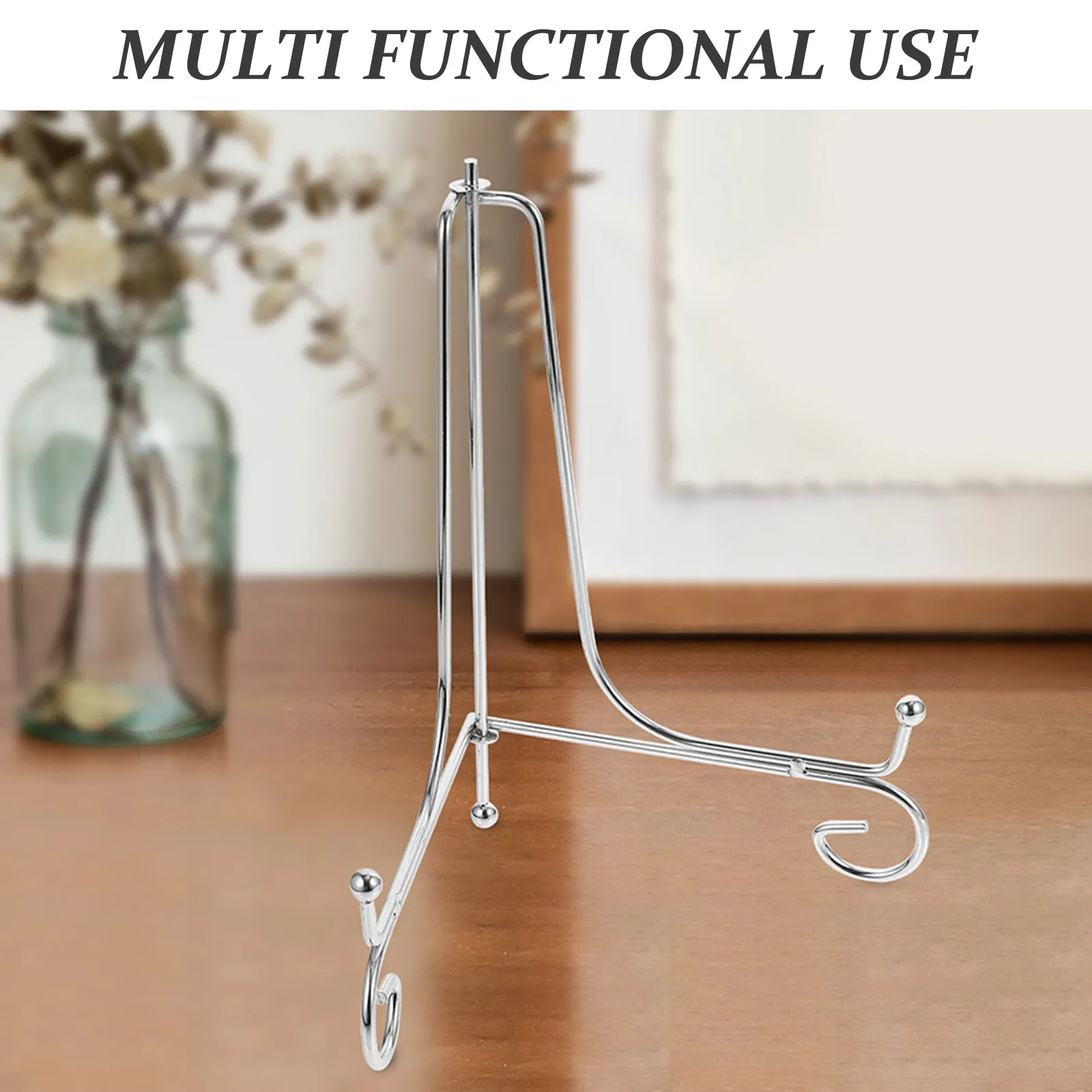 4Pcs Decorative Iron Display Easel Metal Plate Stand Rack for Photo Frame Cookbook Art Plate Holder Showcase Dish Display Stand