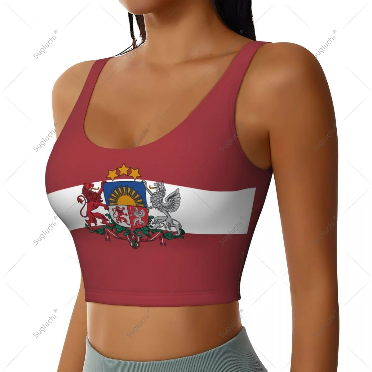 Latvia Flag Women Girl Activities Sports Vest for Female Yoga Vest Workout Vest Lightweight Trendy
