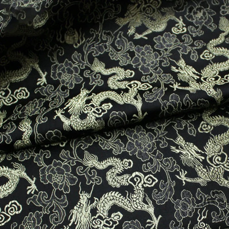 Dragon Brocade Fabric Chinese Style Jacquard Blended Material for DIY Cheongsam Hanfu Tang Suit Children Wear Pillow Decoration