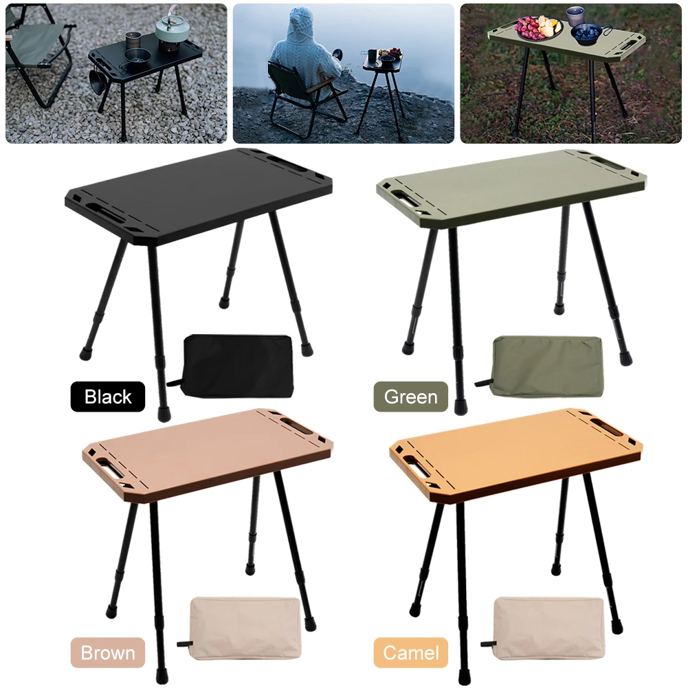 Folding Picnic Table Adjustable Height Side Table Aluminium Alloy Tactical Table for Outdoor Indoor Picnic BBQ Hiking