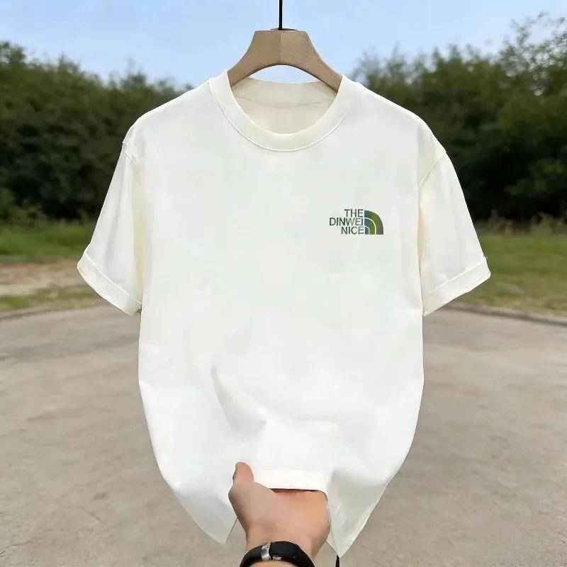 New Summer Pure Cotton Printed Men's T-Shirt, Neutral Luxury Fashion Casual T-Shirt