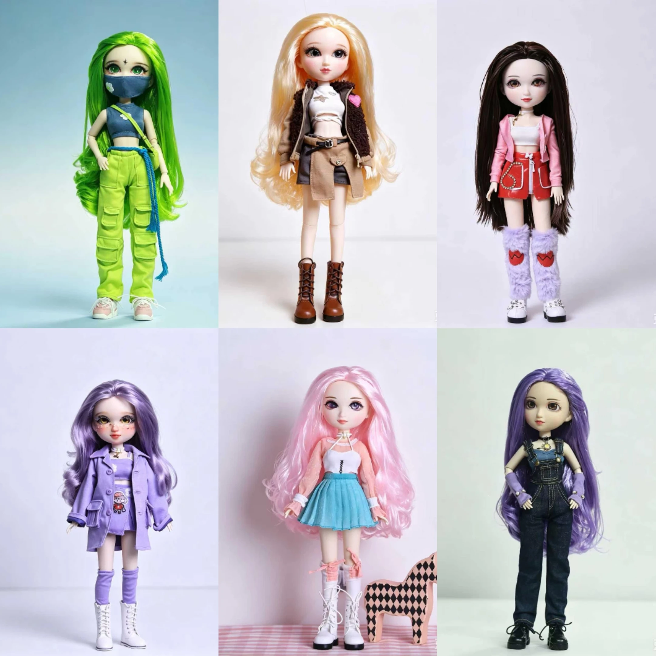 

Fashion Doll Original 5-inch BJD Doll: Beiji Dihua'er Cute Art Figure with Articulated Joints and Doll Clothes