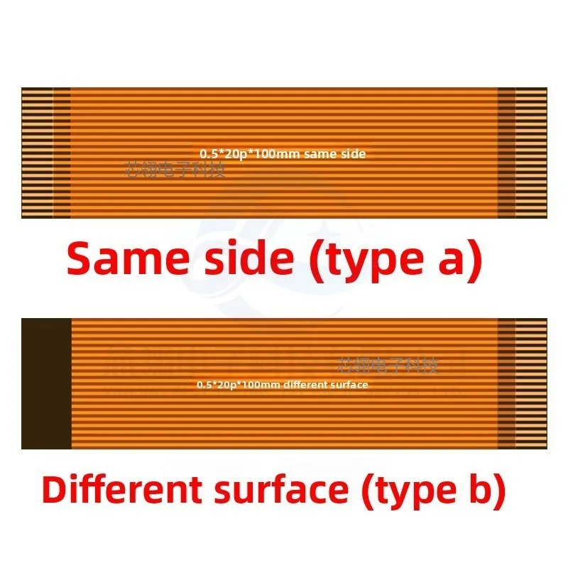 2pcs 0.5mm Pitch FPC FFC Flat Flexible Cable 6P/8P/10P/12P/14P/16P/20P/24P/26P/28P/30P/32P/40P/50P/60P Gold Finger Contact