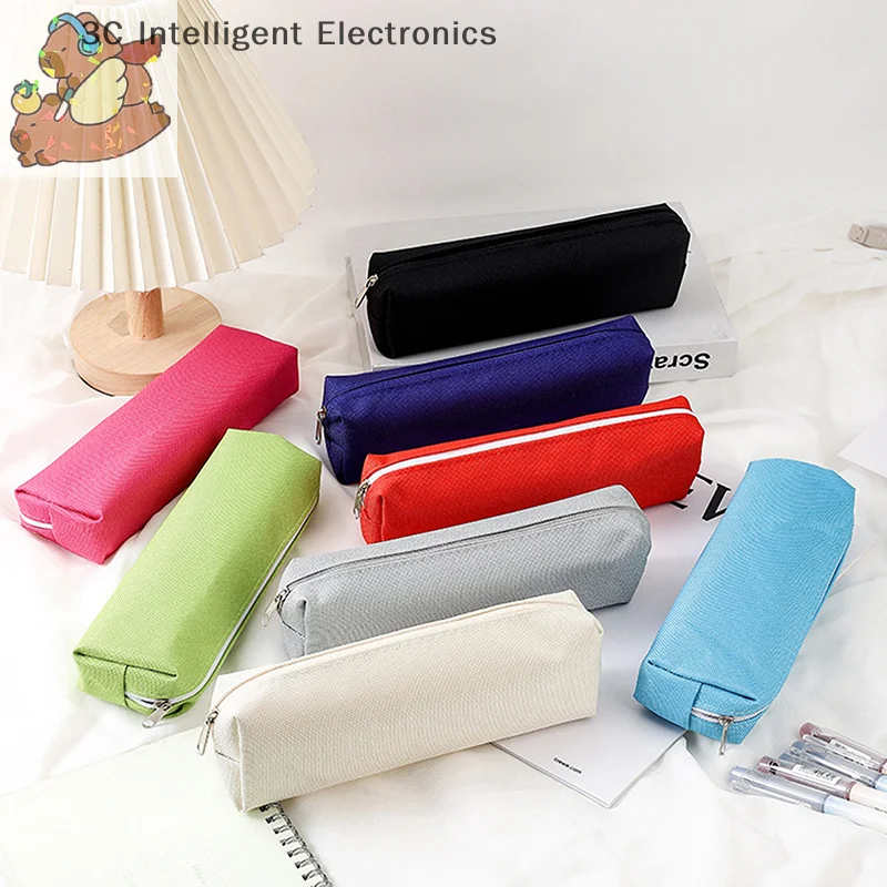 

Simple Pencil Case School Supplies Pencil Cases Estuche Escolar Solid Color School Stationery Kalemlik Trousse Pencil Pouch-LJX