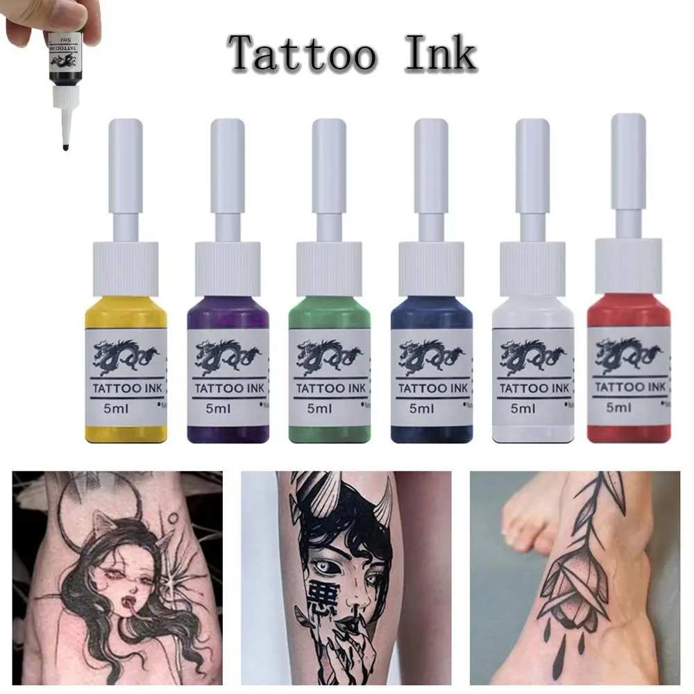 

New 6 Color Professional Ink 5ml Practice Ink Body Art Makeup Pigment Multi-function Beauty Paints
