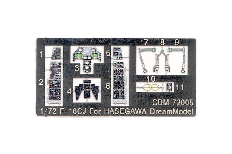 Dream Model CDM72005 1/72 F-16CJ Colorful Cockpit Photo Etched Parts Detail Up Parts For HASEGAWA HA00448 / HA07232