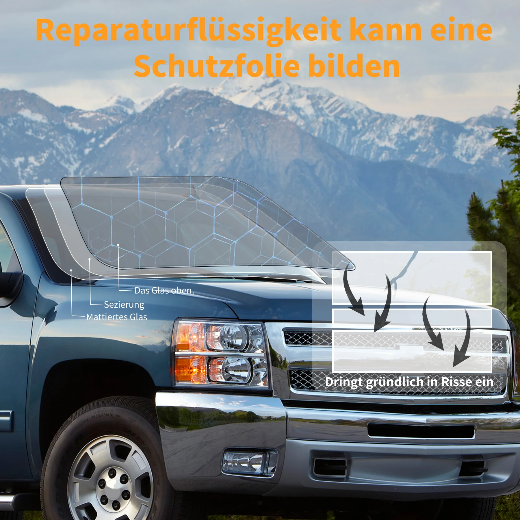Professionelles Windschutzscheibe Reparaturset für Steinschlag Reparatur, Universal Glasreparaturset für Autos, Praktisch & Schnell & Einfach, OHNE UV-Lampe – Detail 11