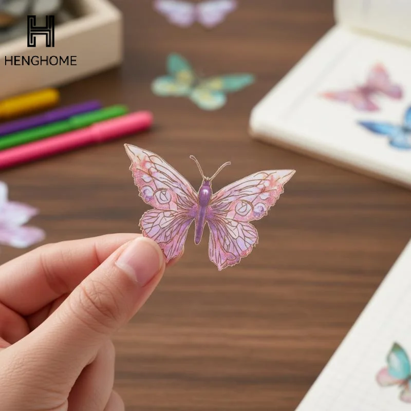 10Pcs 3D Hollow Colorful Butterfly Wall Stickers PET Waterproof Decorative Stickers For Scrapbooking DIY Home Wall Journal