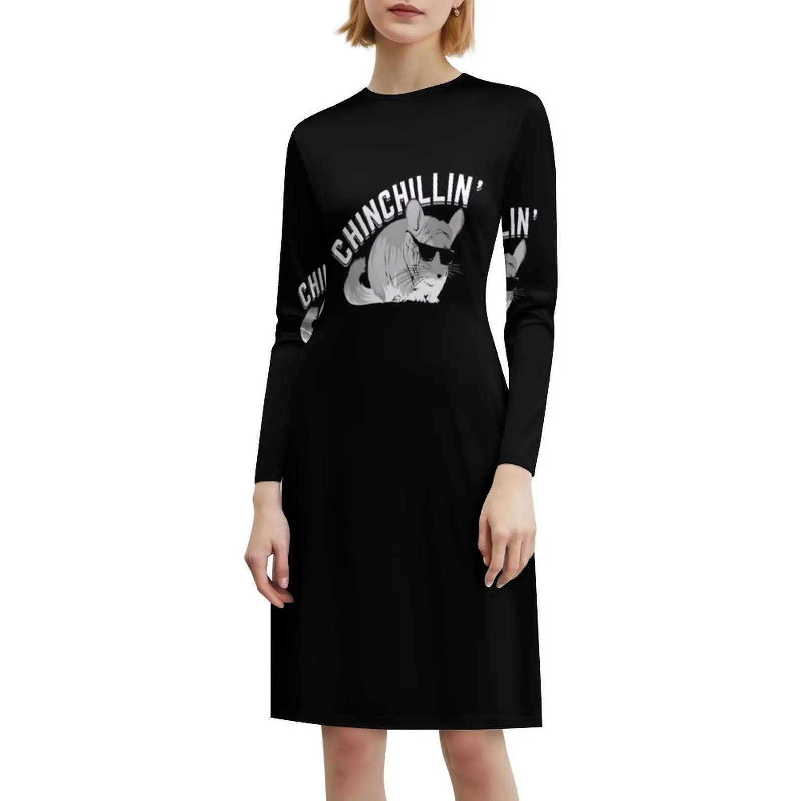 Chinchillin Chinchilla الحيوان عاشق هدية المرأة الشارع الشهير فستان الحفلات العصرية طباعة نادي الملابس للإناث شينشيلين
