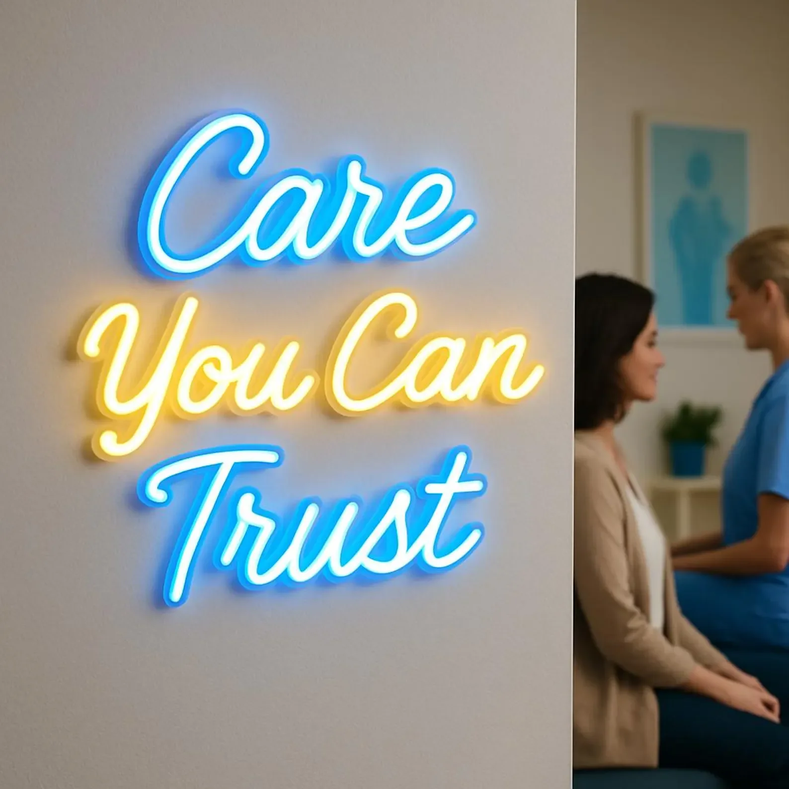 Care You Can Trust Neon Sign,Medical Center Light, Dental Clinics Led Sign, Gift Idea for Doctor. Clinic Neon Decor