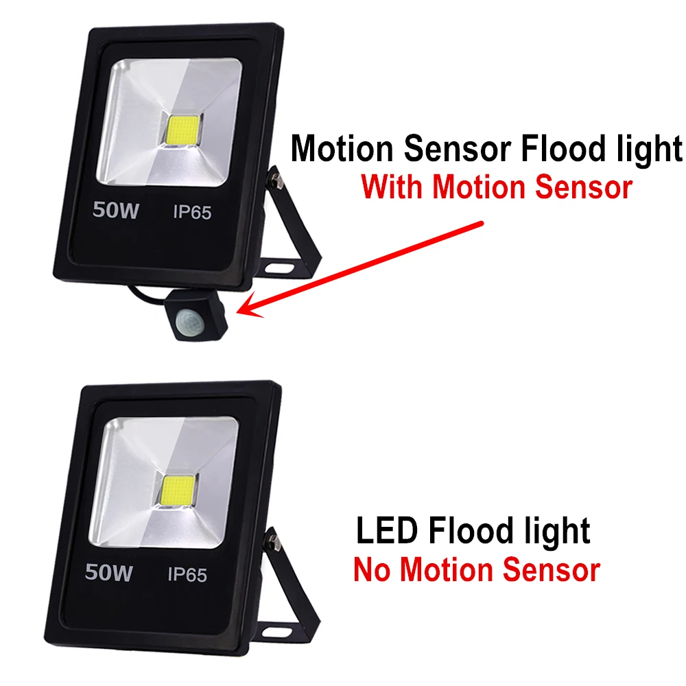 Waterproof IP65 Motion Sensor LED FloodLight 220V 50W 30W 10W Outdoor LED Spotlight Reflector Led Flood Light Lighting Spotlight