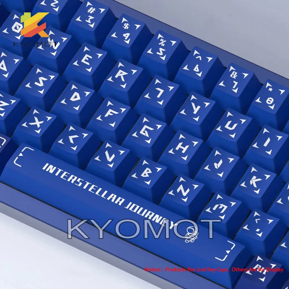 KYOMOT New 158 Keys Blue Star Journey Theme Keycaps PBT Dye-SUB DIY Cherry Profile Key Cap for MX Switch Mechanical Keyboard ISO