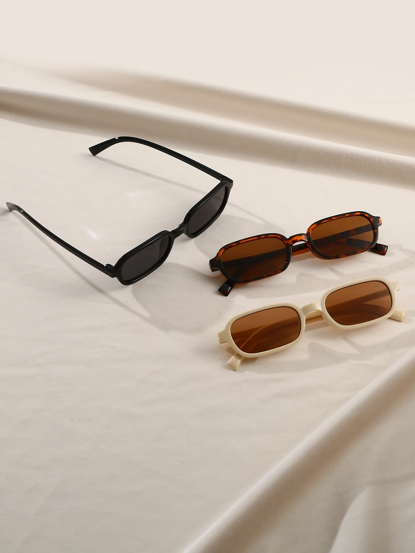 3Pcs Fashionable Square Frame Glasses Set Men and Women Holiday Party Outdoor Decoration Ideal for Valentine's Day Gifts image 6