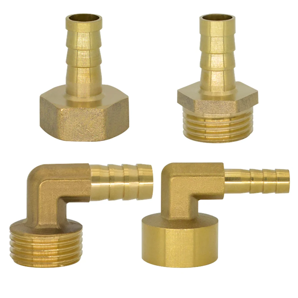 YQBS Brass Barb Tail 6mm 8mm 10mm 12mm 19mm Hose  1/4 3/8 1/2 3/4 Elbow Male Female Pipe Connector Fitting Joint Coupler Adapter