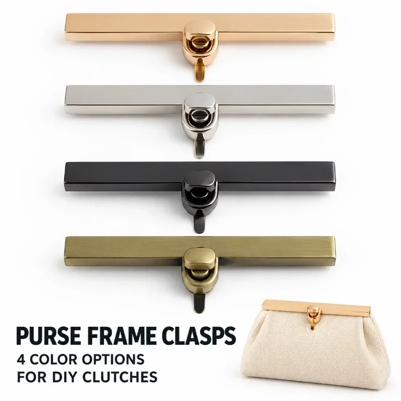 4/6/12PCS Twist Turn‑Lock Purse Frame Clasp Zinc Alloy Metal Frame For DIY Clutch Evening Handbag Making Hardware Accessories