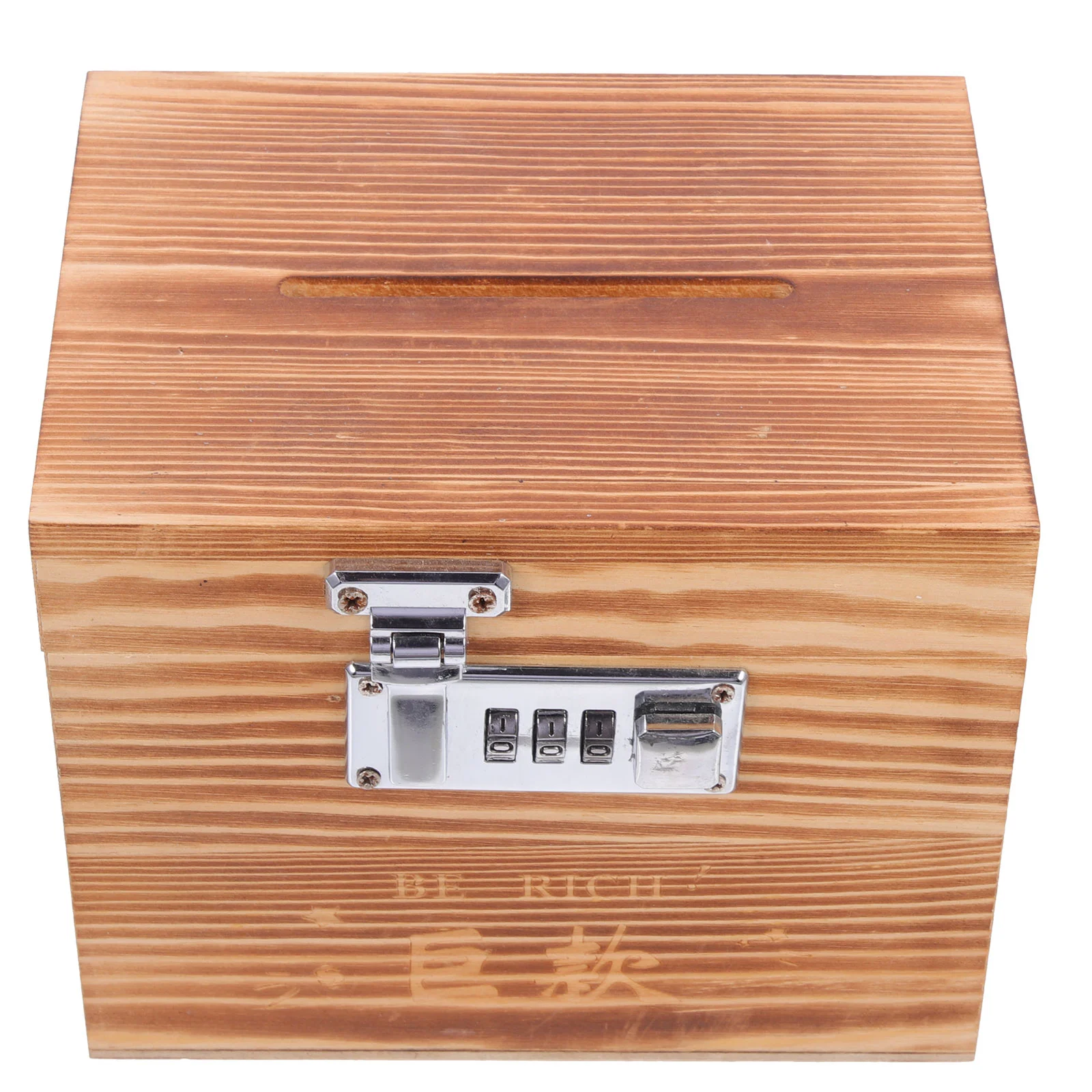 

The Office Gifts Password Lock Cash Box Piggy Banks Money Holder for Wallet Wooden Counting Clear Adults Girls