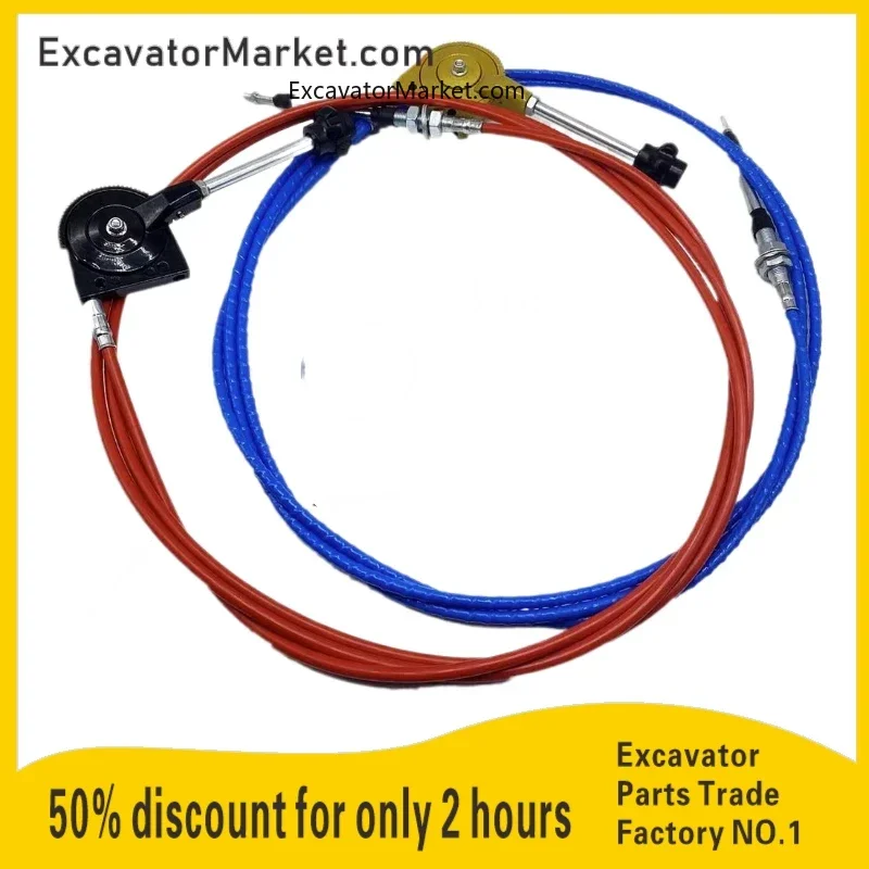 Excavator Accessories Complete Conversion Manual Pull Cord cat Hitachi Daewoo Hyundai Kobelco Universal Hand Pull Accelerat