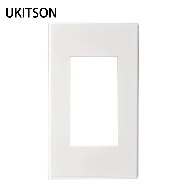 120mm US Standard 3 Gangs Blank Wall Outlet Face Frame Panel In White Color Suit For 3 Modules Socket 23x36mm