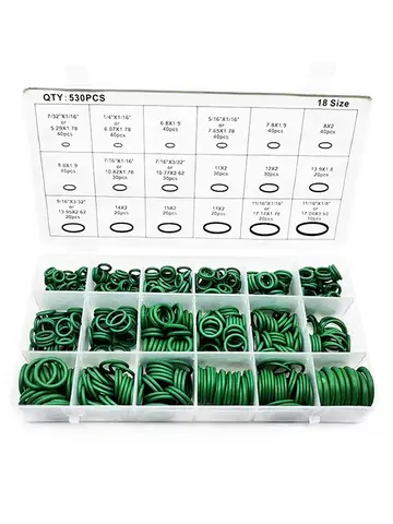 Anillo de goma de sellado tipo O, accesorios de goma de mantenimiento de sello confidencial de compresión de aire acondicionado automotriz, 530/270 Uds.