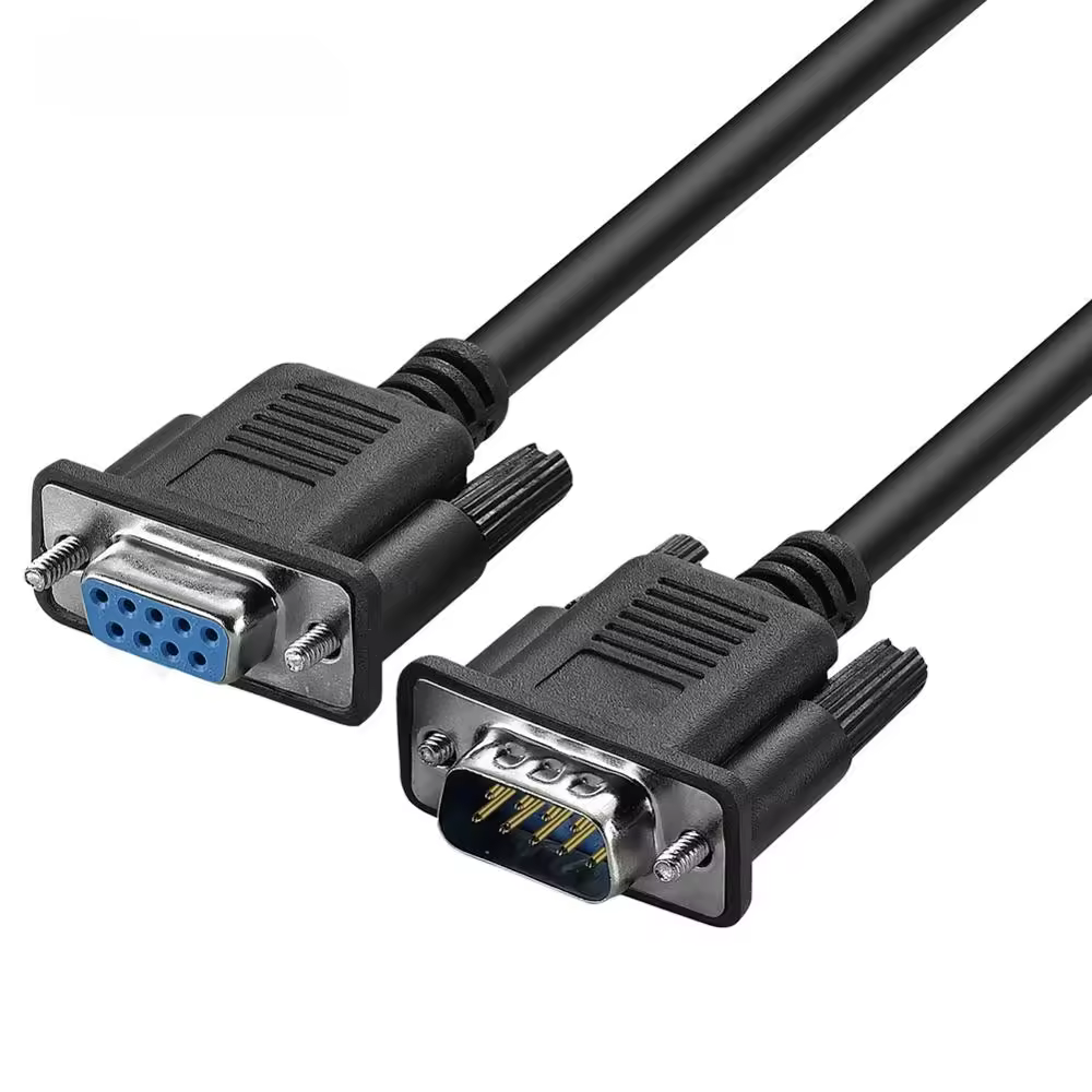 DB9 9Pin Serial RS232 Cable de extensión Macho Hembra 1.5m 3m 5m 10m Negro OD5.0