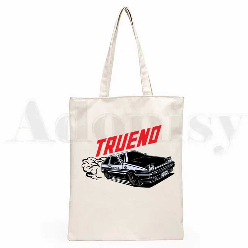 Initial D Drift Japanische Anime AE86 Mode Grafik Cartoon Print Einkaufstaschen Mädchen Mode Casual Paket Handtasche