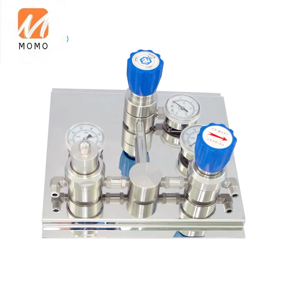 

two cylinder Gas control Panel pressure regulators Semi-Automatic Switchover Manifold For Nitrogen Helium Co2 Oxygen