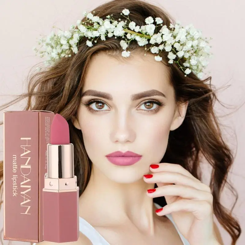 Lápiz labial de larga duración, pintalabios a prueba de manchas, resistente al agua, Copa antiadherente, Sexy, Nude, rojo, brillo de labios, maquillaje, cosméticos, cuidado de labios